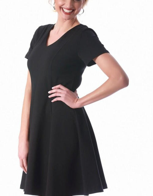 Load image into Gallery viewer, InstantFigure Short V-neck Panel dress w/flared skirt 16808M by InstantFigure INC
