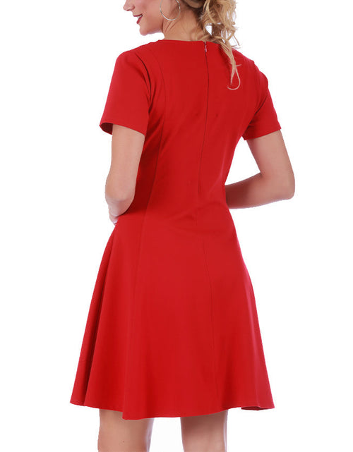 Load image into Gallery viewer, InstantFigure Short V-neck Panel dress w/flared skirt 16808M by InstantFigure INC
