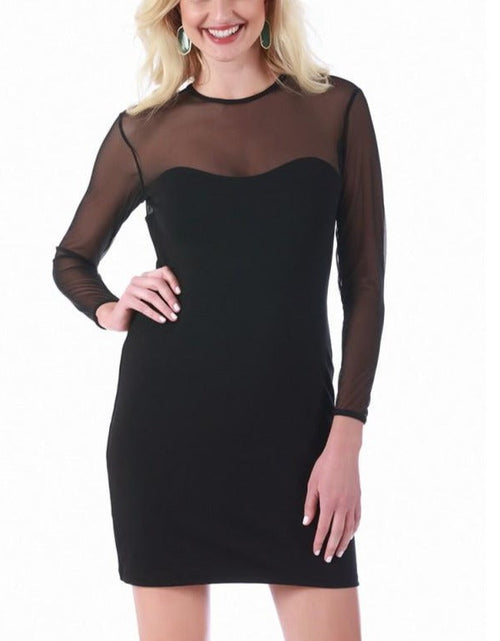 Load image into Gallery viewer, InstantFigure Fitted Dress W/Mesh Yoke &amp; Sleeves 168702 by InstantFigure INC

