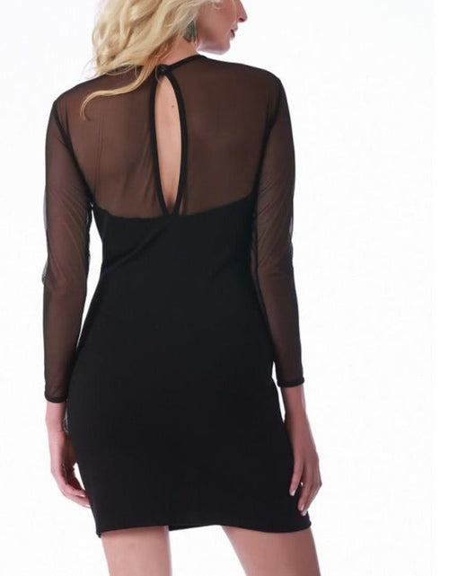 Load image into Gallery viewer, InstantFigure Fitted Dress W/Mesh Yoke &amp; Sleeves 168702 by InstantFigure INC

