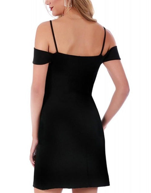 Load image into Gallery viewer, InstantFigure Short Off Shoulder Cowl Neck Dress 169460 by InstantFigure INC
