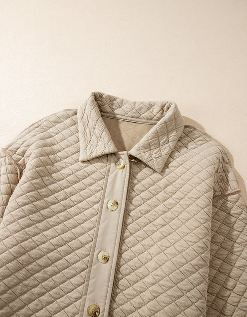Load image into Gallery viewer, Exposed Seam Collared Neck Button Up Shacket
