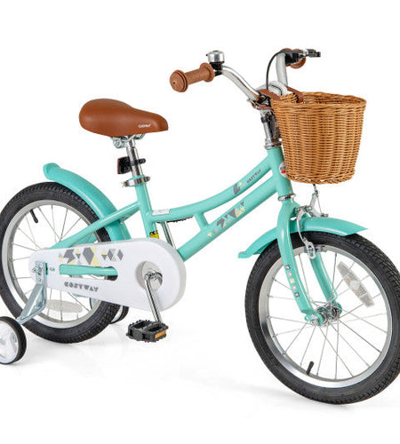 16 Inch Kids Bike Bicycle with Training Wheels and 2 Brake System Ages 4-7 Years Old-16 inches