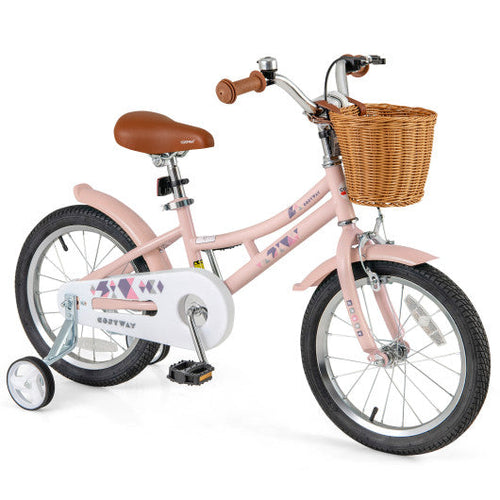 Load image into Gallery viewer, 16 Inch Kids Bike Retro Bicycle with Adjustable Height and Basket for Ages 4-7 Years Old-16 inches
