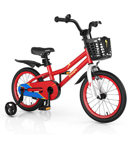 16 Inch Kids Bike with Removable Training Wheels-Red
