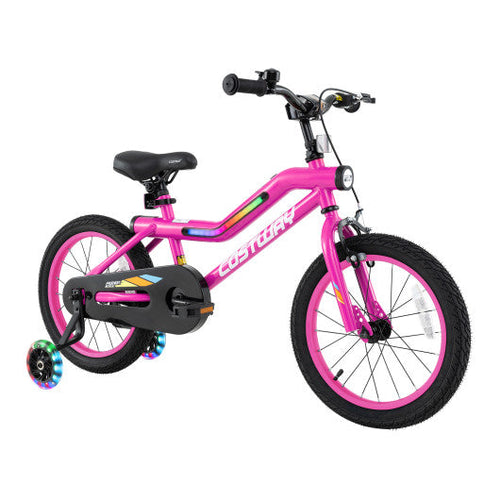 Load image into Gallery viewer, 16 Inch LED Lighted Kids Bike with Training Wheels and Headlight for Ages 4-7 Years-16 inches
