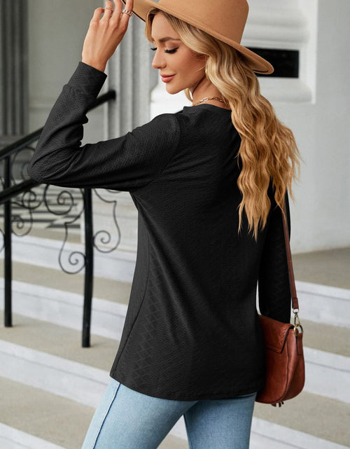 Load image into Gallery viewer, Notched Neck Long Sleeve Buttoned Blouse

