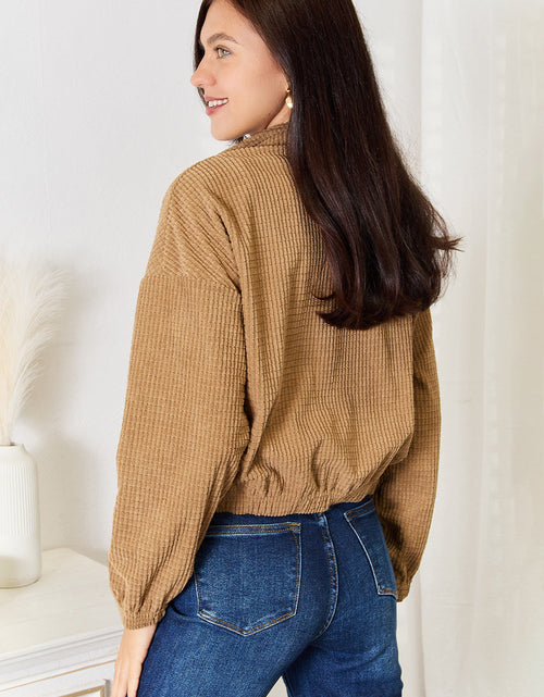 Load image into Gallery viewer, Perfee Long Sleeve Dropped Shoulder Jacket
