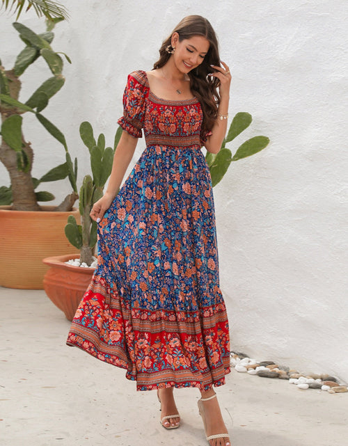 Load image into Gallery viewer, Floral Flounce Sleeve Midi Dress
