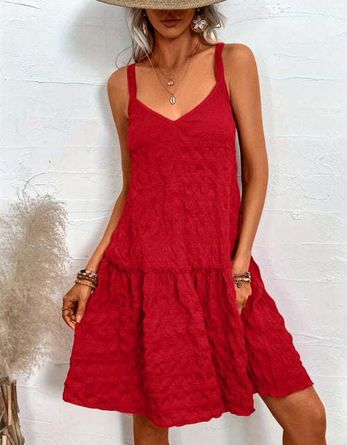 Load image into Gallery viewer, Crisscross Double Spaghetti Straps Tiered Cami Dress
