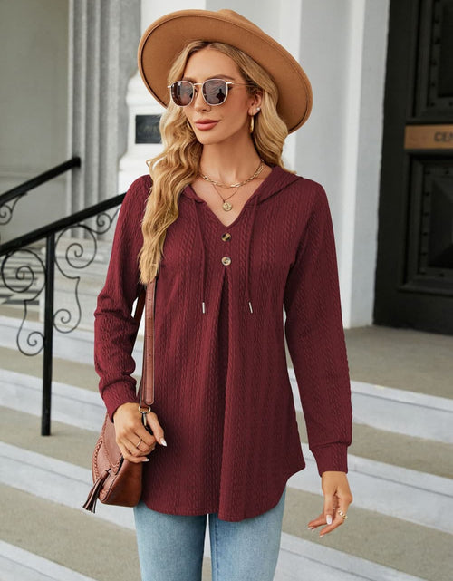 Load image into Gallery viewer, Long Sleeve Hooded Blouse

