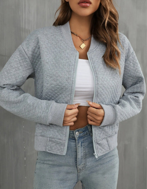 Load image into Gallery viewer, Zip Up Long Sleeve Jacket

