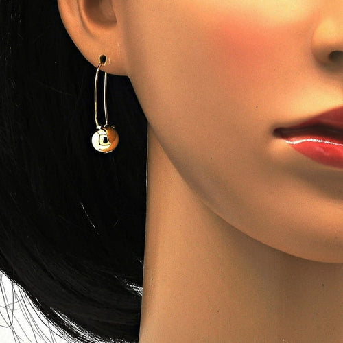 Load image into Gallery viewer, 14k Gold Filled High Polish Finsh Leverback Earring, Ball Design, Polished Finish, Golden Tone
