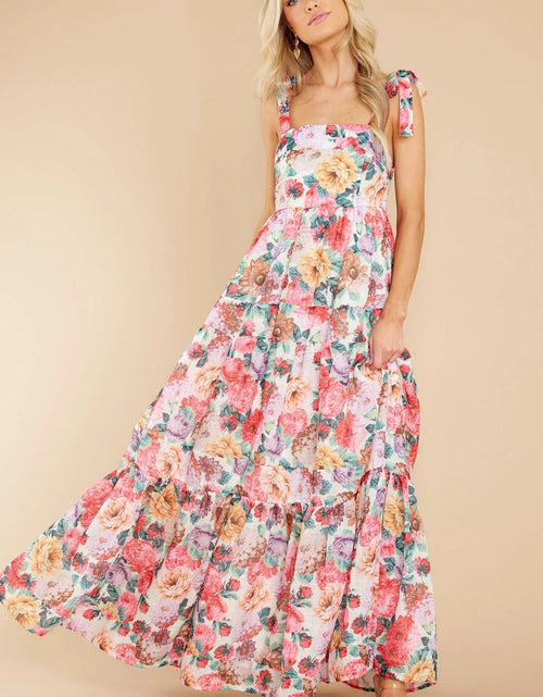 Load image into Gallery viewer, Floral Square Neck Wide Strap Maxi Dress
