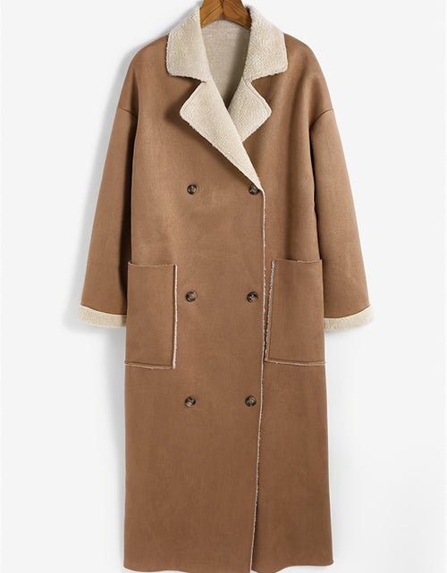 Load image into Gallery viewer, Plus Size Drop Shoulder Sherpa Longline Coat
