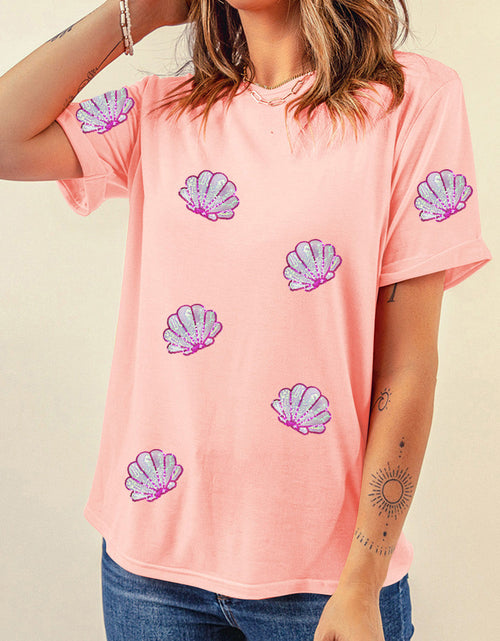 Load image into Gallery viewer, Shell Round Neck Short Sleeve T-Shirt
