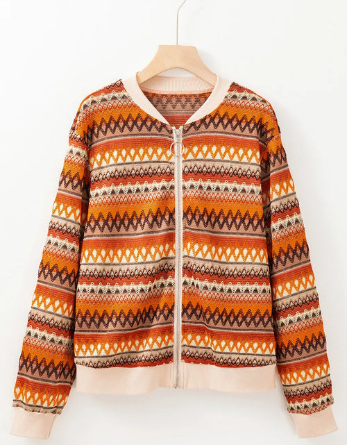 Load image into Gallery viewer, Contrast Baseball Collar Zip Up Jacket
