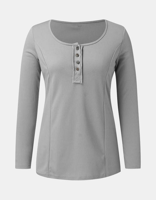 Load image into Gallery viewer, Full Size Scoop Neck Long Sleeve T-Shirt
