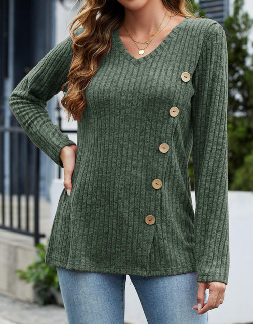 Load image into Gallery viewer, V-Neck Long Sleeve T-Shirt
