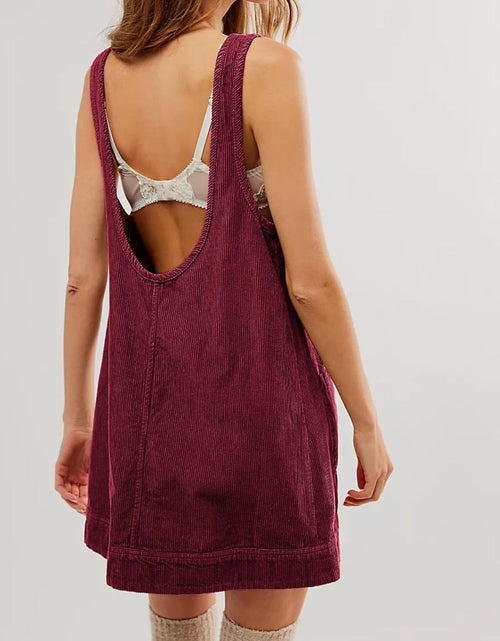 Load image into Gallery viewer, Mandy Round Neck Wide Strap Mini Dress with Pockets
