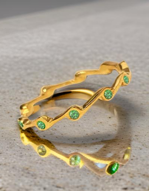 Load image into Gallery viewer, Peridot Birthstone Stacker Ring by The Urban Charm
