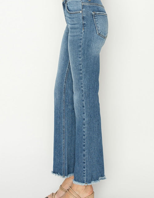 Load image into Gallery viewer, RISEN Mid-Rise Frayed Hem Bootcut Jeans

