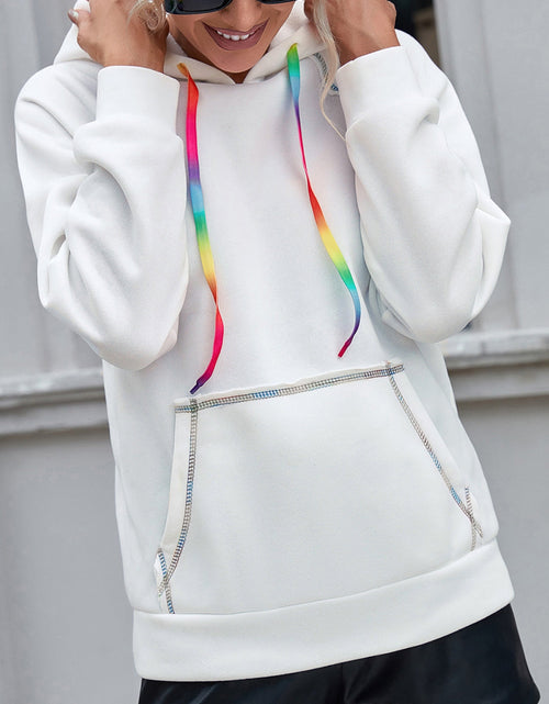Load image into Gallery viewer, Ivy Lane Contrast Stitching Drawstring Raglan Sleeve Hoodie
