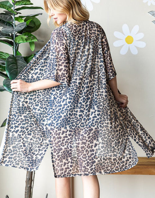 Load image into Gallery viewer, Heimish Full Size Leopard Open Front Cardigan Plus Size
