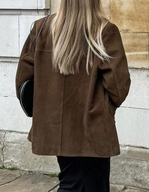Load image into Gallery viewer, Lapel Collar Button Up Jacket

