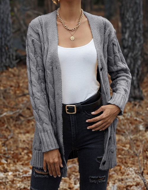 Load image into Gallery viewer, Cable-Knit Button Down Cardigan
