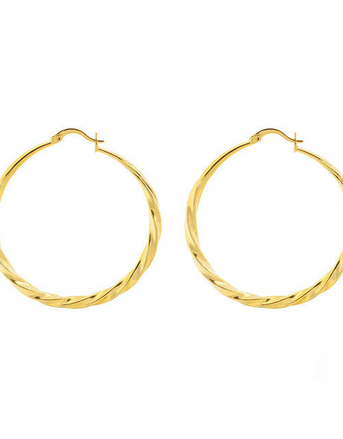 Load image into Gallery viewer, 14K Gold Large Twist Hoop Earrings 60mm
