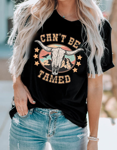 Load image into Gallery viewer, CAN'T BE TAMED Graphic Short Sleeve Tee
