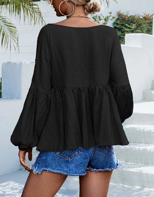 Load image into Gallery viewer, Puff Sleeve Babydoll Blouse
