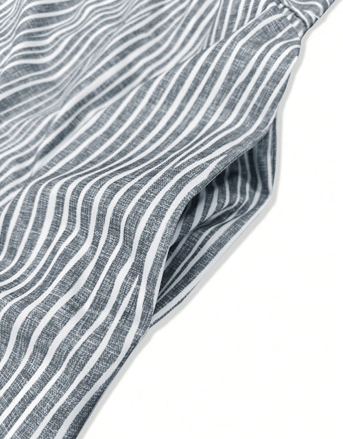 Load image into Gallery viewer, Striped Round Neck Short Sleeve Midi Dress
