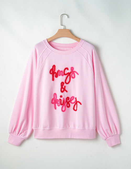Load image into Gallery viewer, Valentine’s Day HUG AND KISSES Round Neck Sweatshirt
