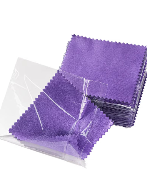 Load image into Gallery viewer, 50Pcs Individually Silver Cleaner Polishing Jewelry Cloth Napkin Tarnish Remover Tool with Package Ornaments for Silverware Gold
