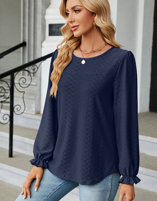 Load image into Gallery viewer, Round Neck Flounce Sleeve T-Shirt

