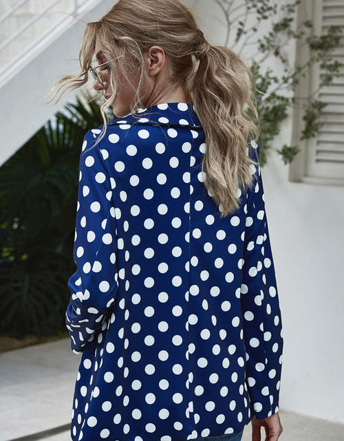 Load image into Gallery viewer, Polka Dot Long Sleeve Blazer

