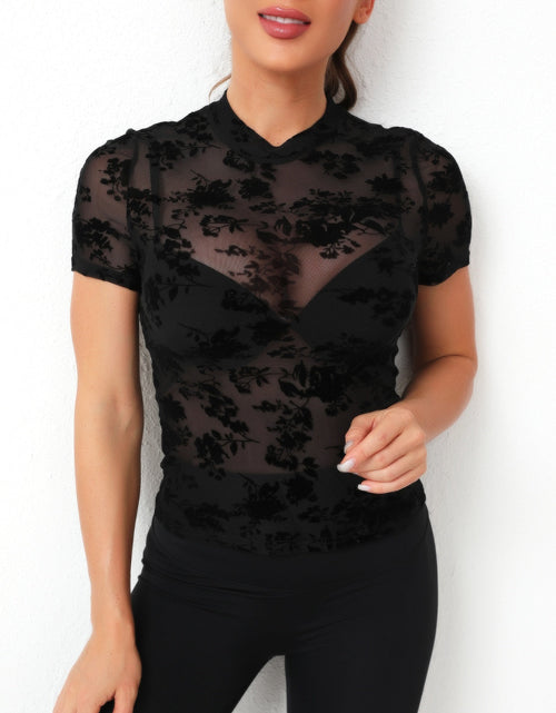 Load image into Gallery viewer, Mock Neck Short Sleeve Top
