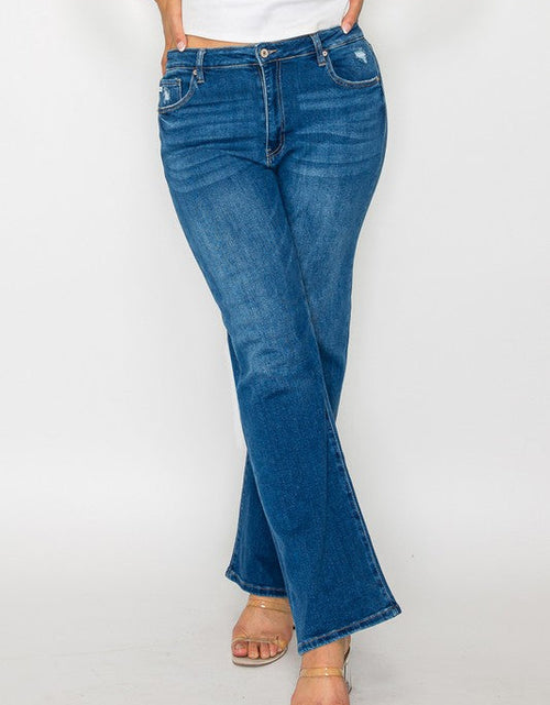 Load image into Gallery viewer, bytos Full Size Cat's Whiskers High Rise Straight Jeans
