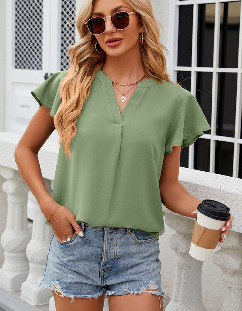 Load image into Gallery viewer, Notched Cap Sleeve T-Shirt

