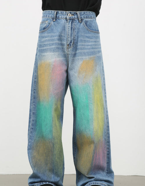 Load image into Gallery viewer, Men's Contrast Wide Leg Jeans
