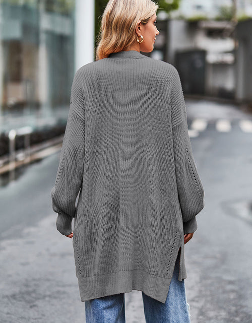 Load image into Gallery viewer, Open Front Dropped Shoulder Longline Cardigan
