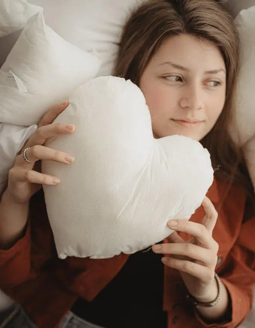 Load image into Gallery viewer, 18"| 16" | 14" | 12"| 10" | 8 Heart Hypoallergenic Polyester Filled Pillow Insert by UniikPillows
