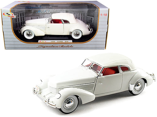 Load image into Gallery viewer, 1936 Cord 810 Coupe White with Red Interior 1/18 Diecast Model Car by Signature Models

