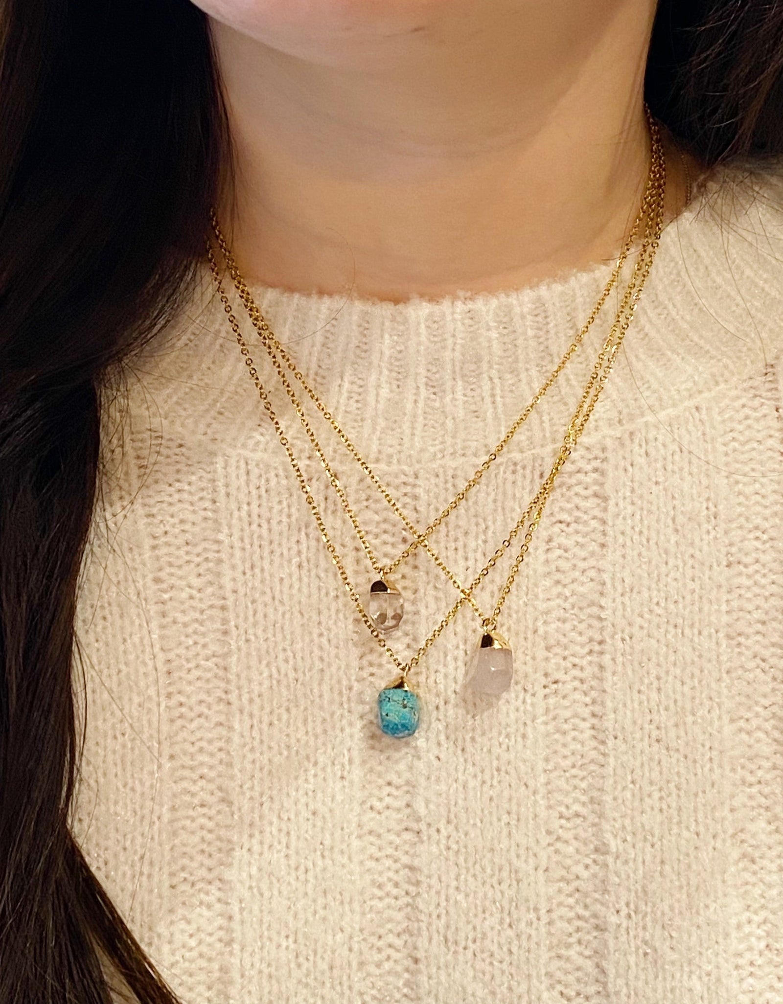 Meditation Semi-Precious Stone Pendant Necklace by Ellisonyoung.com