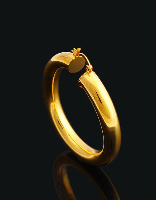 Load image into Gallery viewer, 14K Gold Solid Tube Hoop Earring
