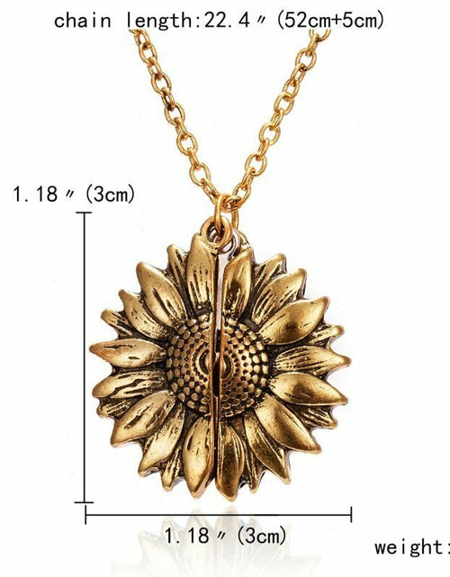 Load image into Gallery viewer, 💍✅Sunflower Pendant Charm "You Are My Sunshine"  Sunflower Open Locket Chain Necklace Gift by Js House
