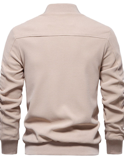 Load image into Gallery viewer, Men's Waffle Knit Baseball Collar Zip Up Jacket
