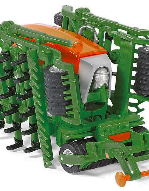 Load image into Gallery viewer, Claas Xerion 5000 Tractor Green with Gray Top and Amazone Cayena 6001 Seeder 1/87 (HO) Diecast Model by Siku
